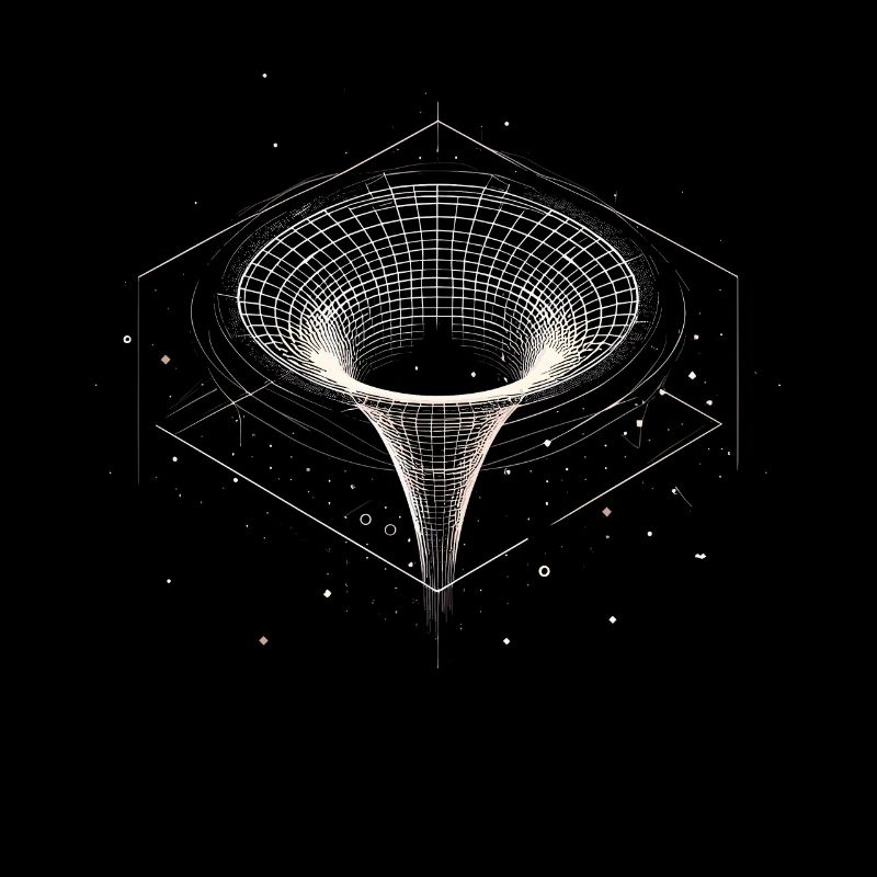 Entonnoir de trou noir dans l’espace