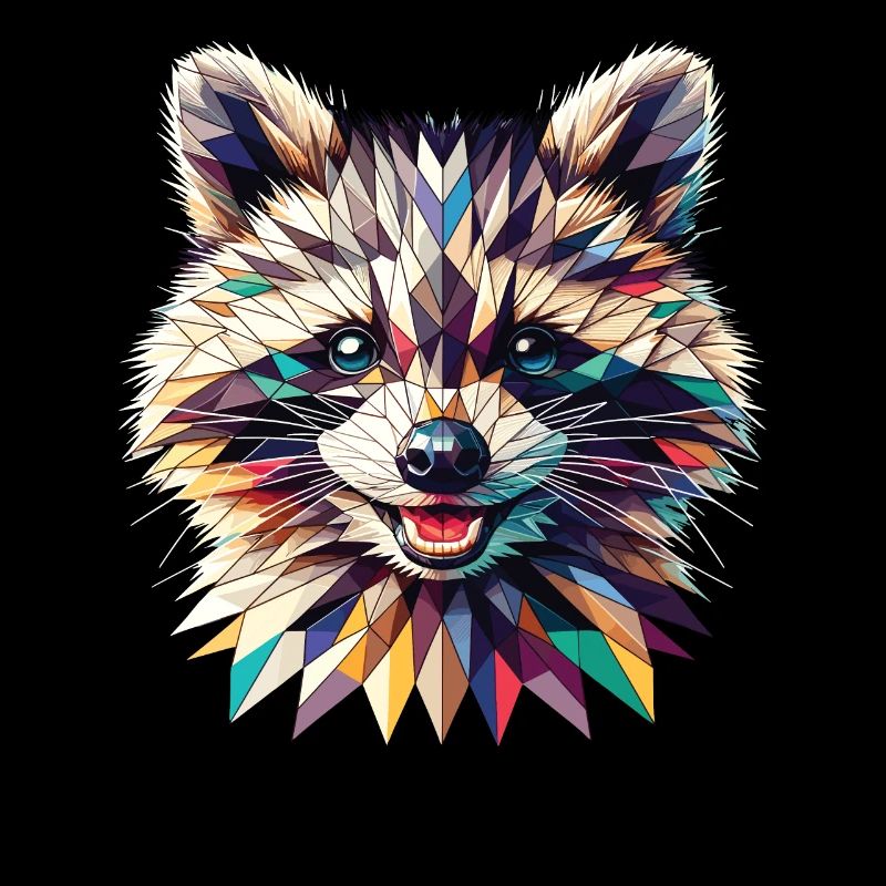 Polygon Waschbär Kunstwerk