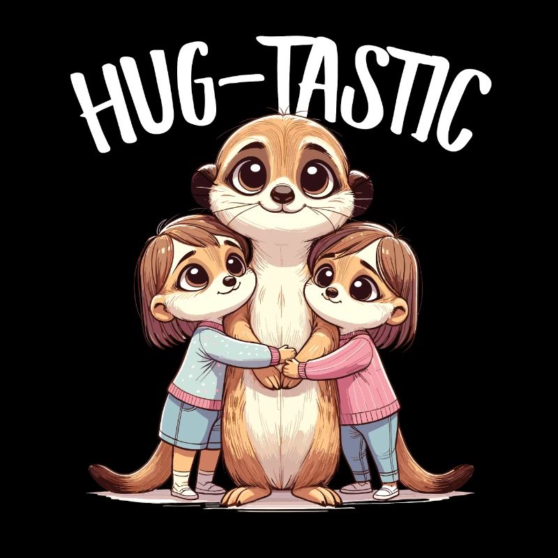 Hug-Tastic Erdmännchen Mama Kinder umarmen Liebe