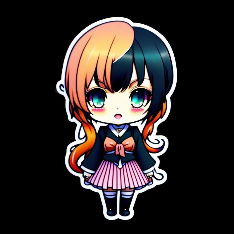 Nettes Chibi-Mädchen, süßer Chibi-Aufkleber