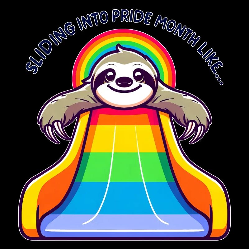 LGBTQ Pride Sloth Rainbow Slide