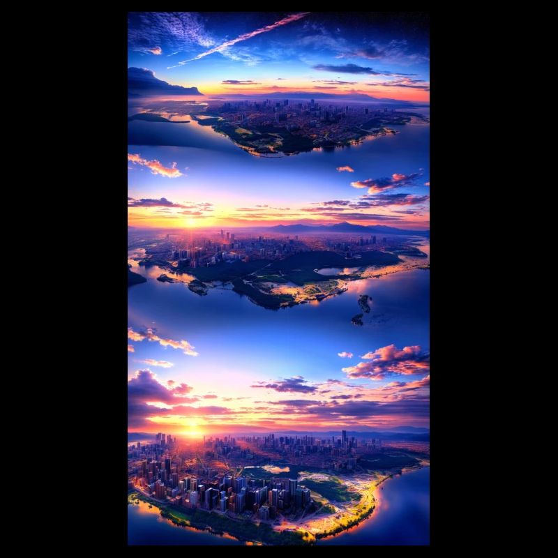 Landschaft mit 4 Bereichen, Generative KI