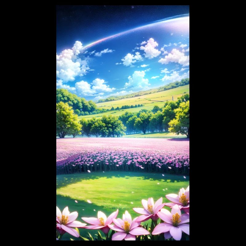 Landschaft mit 4 Bereichen, Generative KI