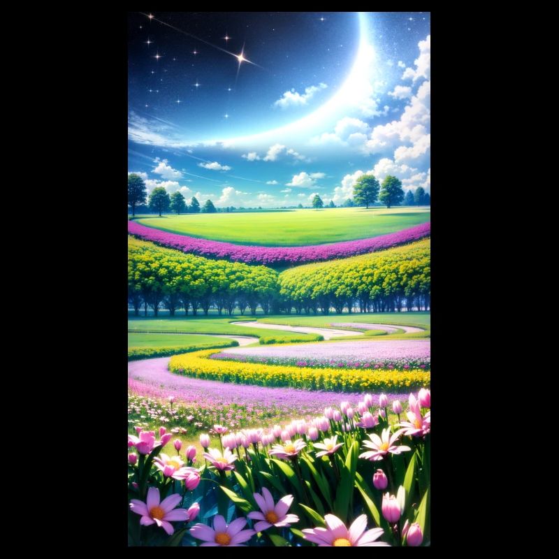 Landschaft mit 4 Bereichen, Generative KI