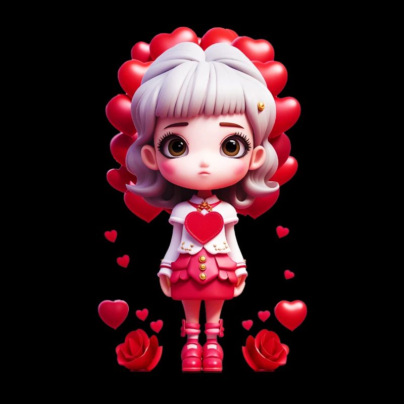 Kleines Mädchen mit Herzen