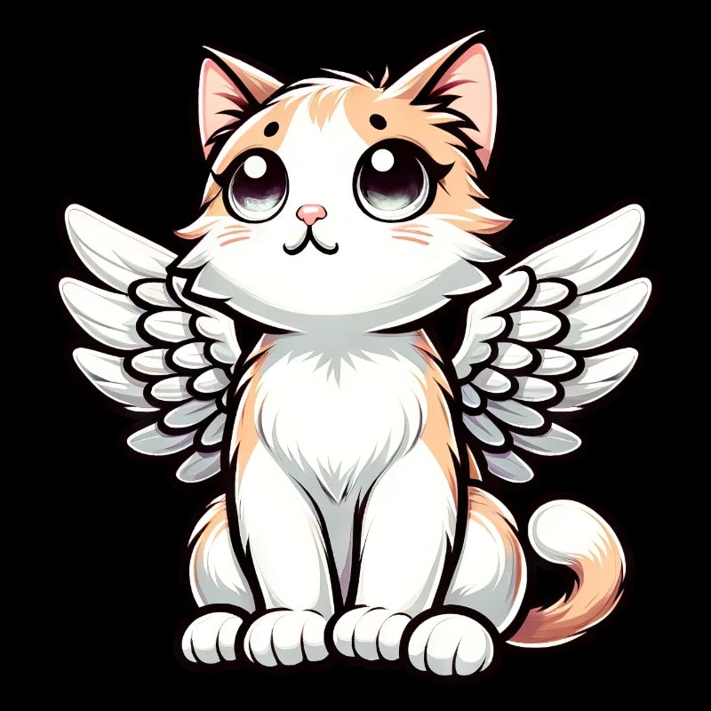 Cute Cat Angel Comic Drawing