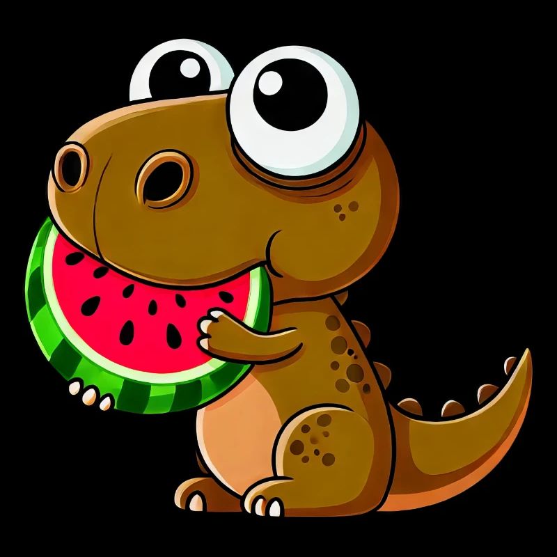 T-Rex avec Dessin animé d’été pastèque