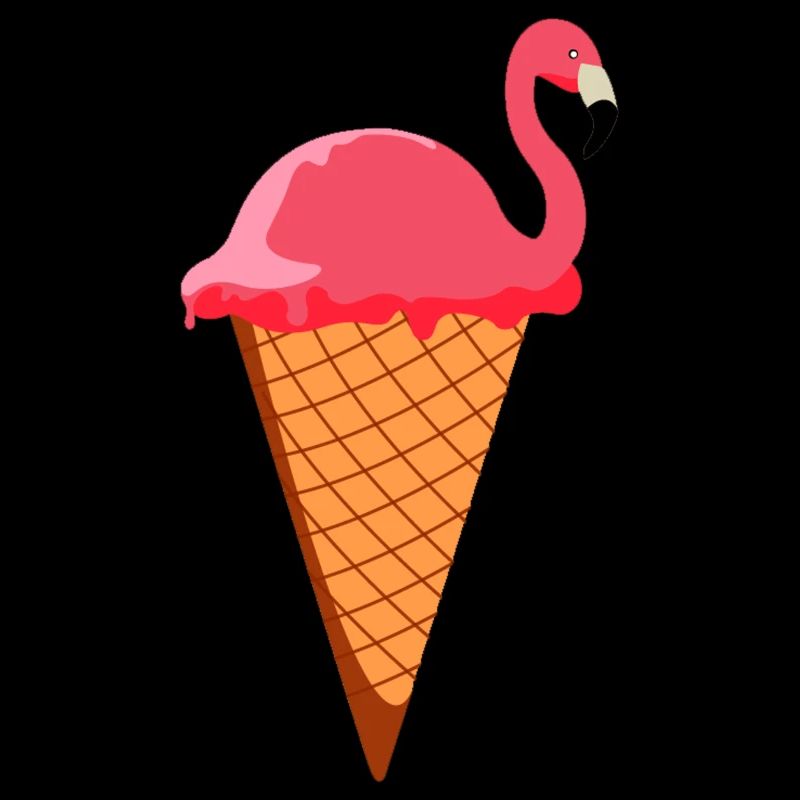 Ice Eiscreme Waffeleis Eiskugel Flamingo Eis