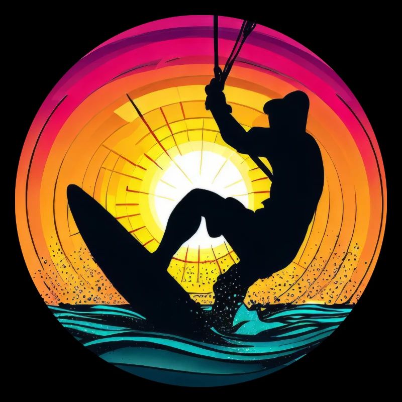 Kitesurfer Sunset Kiting
