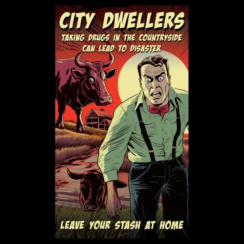 Affiche de blague rétro anti-drogue