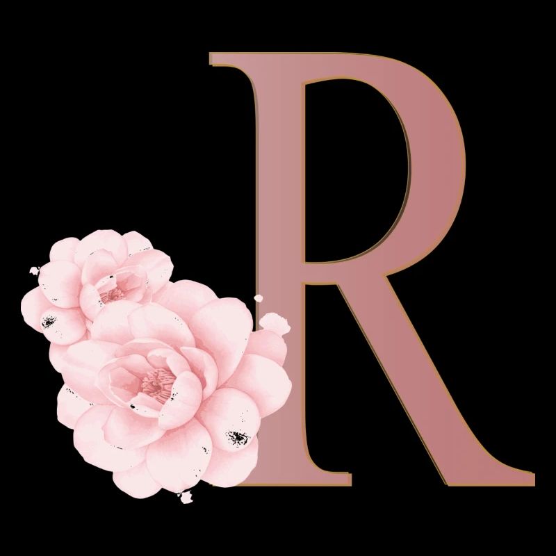 Buchstabe R mit Blumen