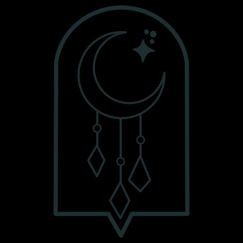 BohO lune pendent et étoiles