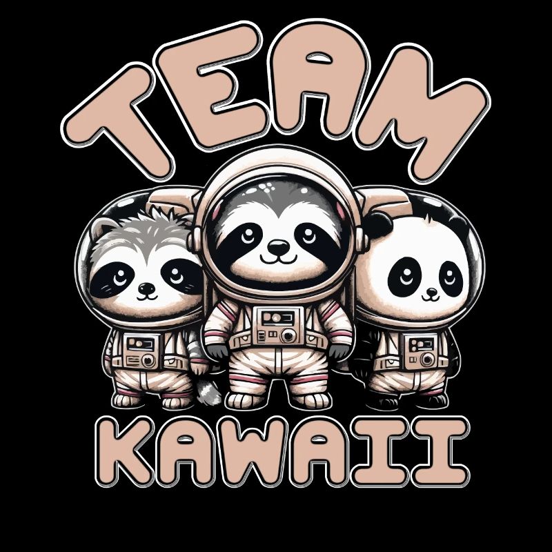 TEAM KAWAII ASTRONAUTS: PANDA, RACCOON, AND SLOTH