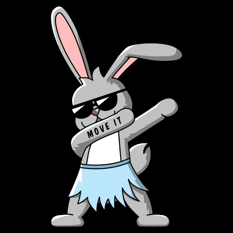 Dabbing Hase mit Hawaii Rock Design Geschenkidee