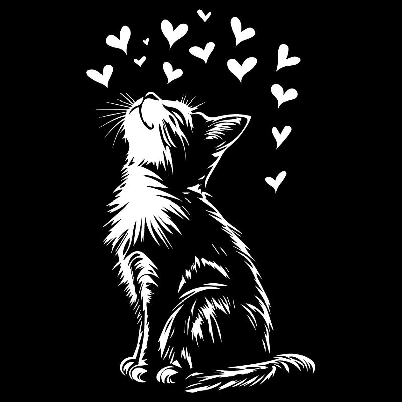 Chats mignons coeurs de chat