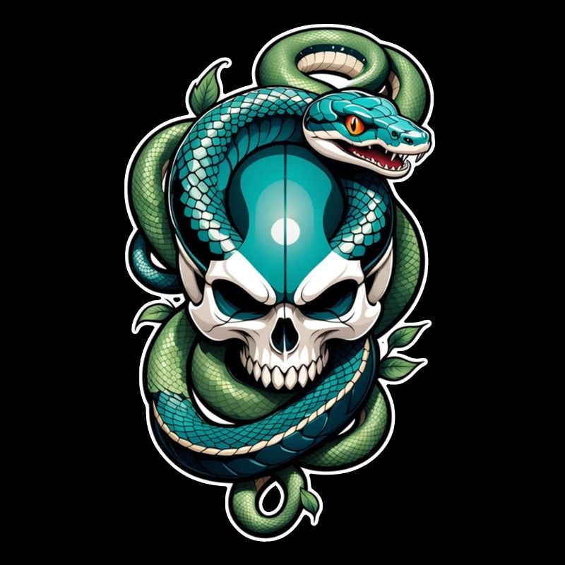 serpent squelette et tatouage