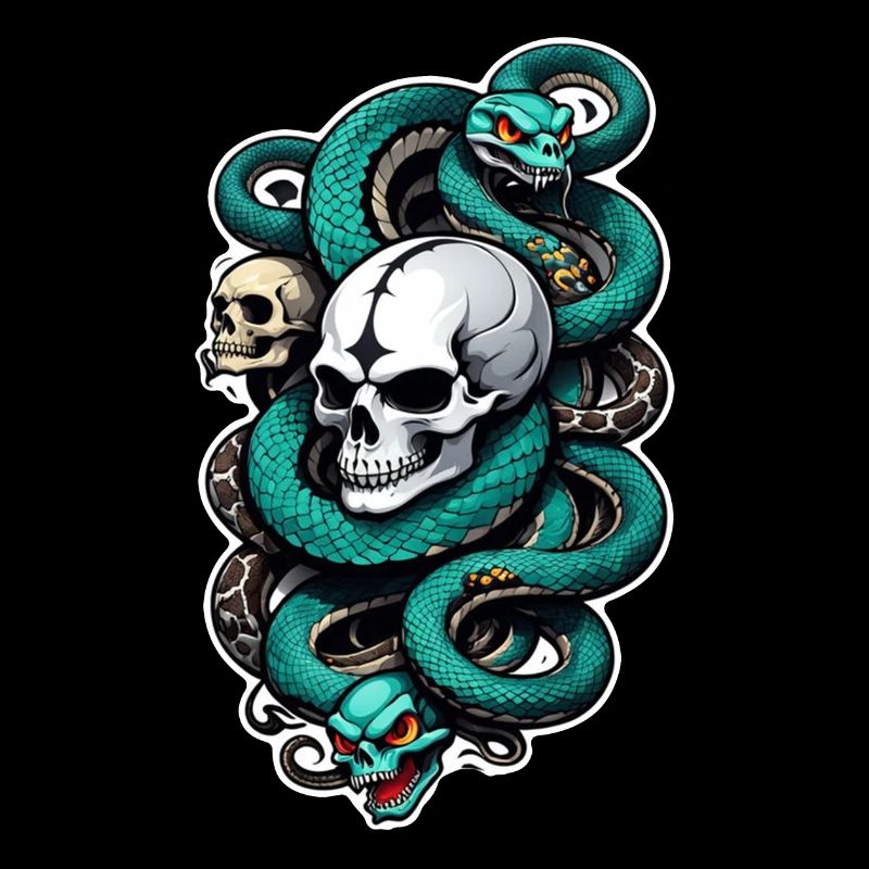 Snake Skeleton and Tattoo