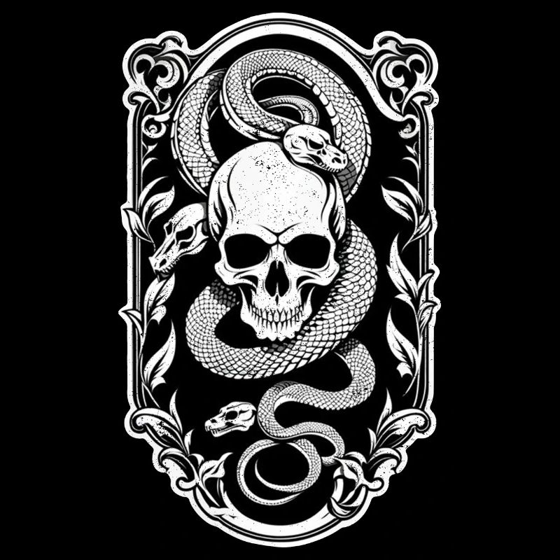 Snake Skeleton and Tattoo