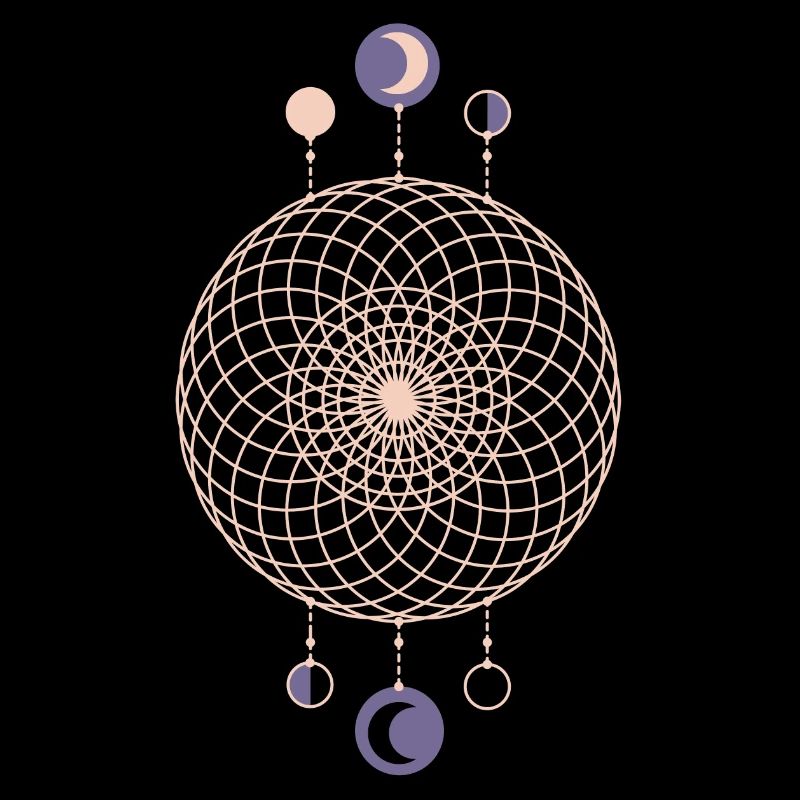 Moon Phases Geometric Pattern