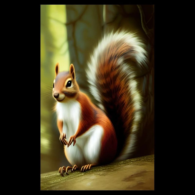 Cooles Comic-Porträt einer wilden Eichhörnchen-Majestät