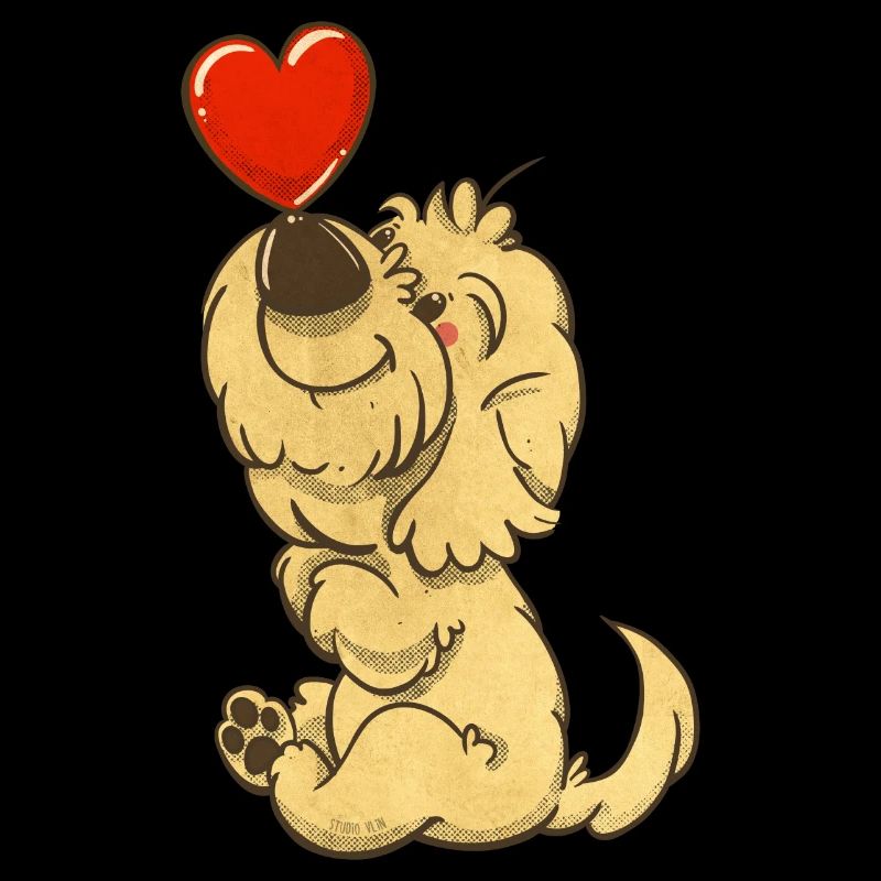 Cockapoo Thor with a heart on his nose