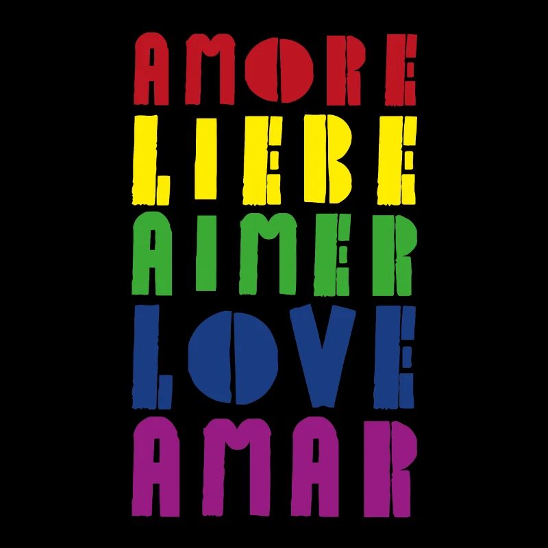 Liebe Regenbogen diverse Sprachen