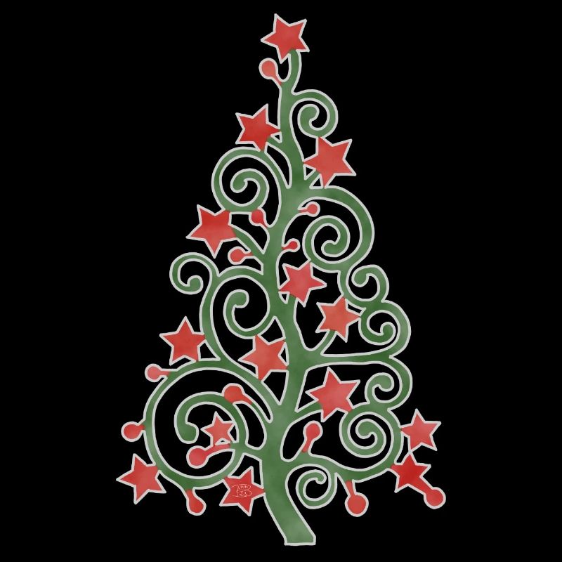 "Tree", Boho Line Art Design, Series "Xmas"