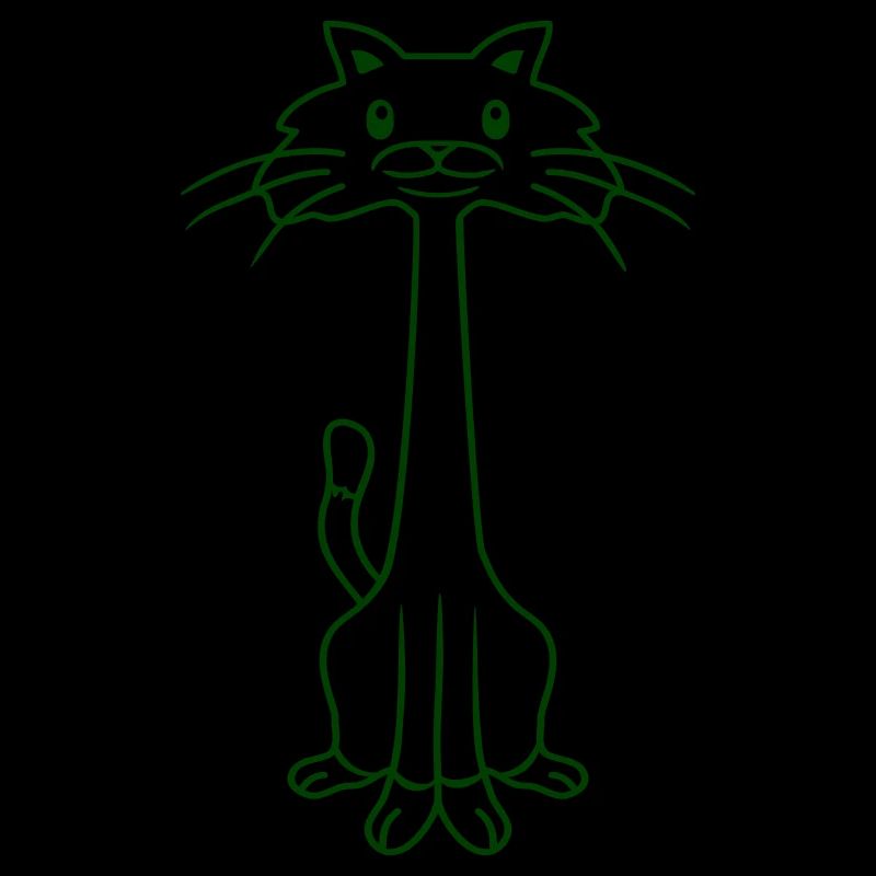 Funny Long Neck Cat Looking Cheerful Smiling