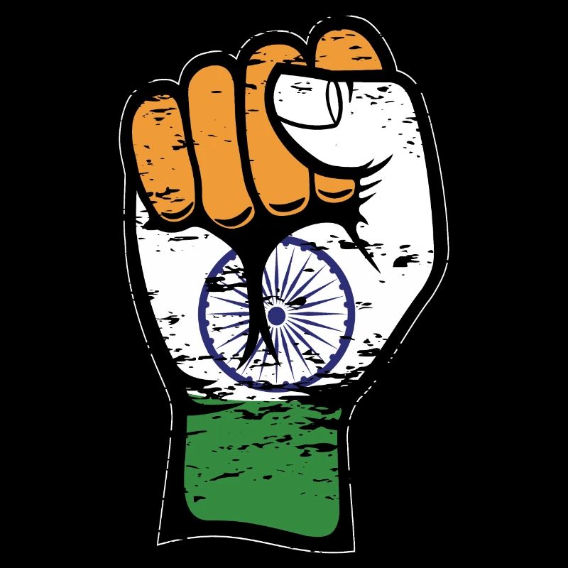 Poing de drapeau de l’Inde utilisé