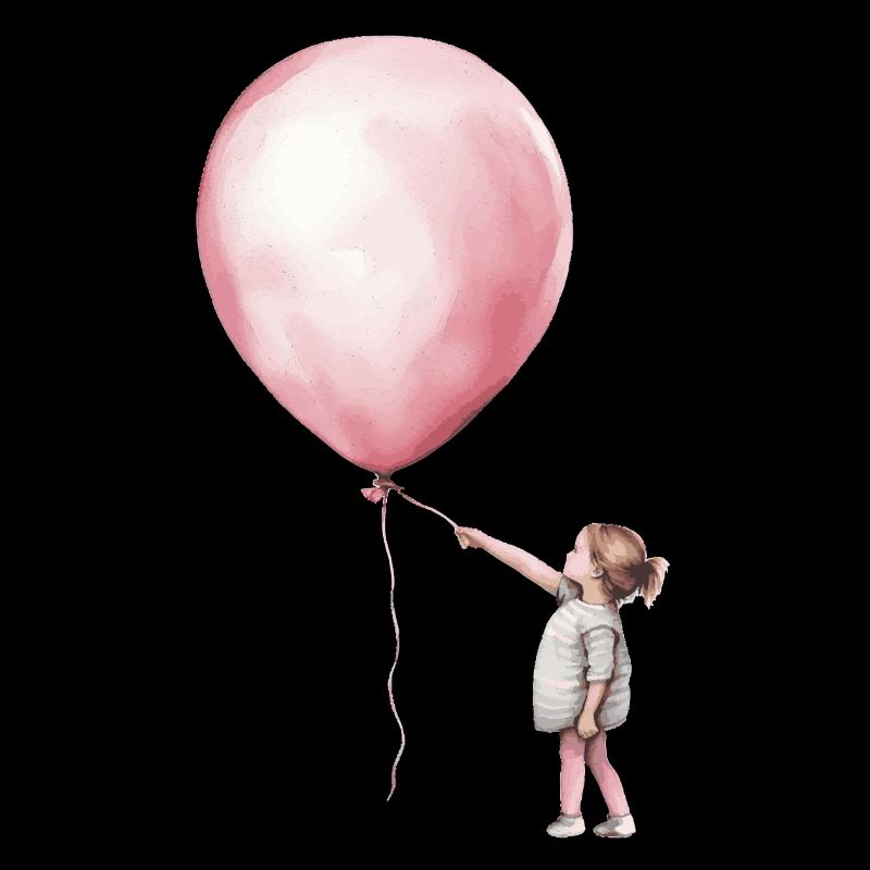 Mädchen mit Ballon Geschenk