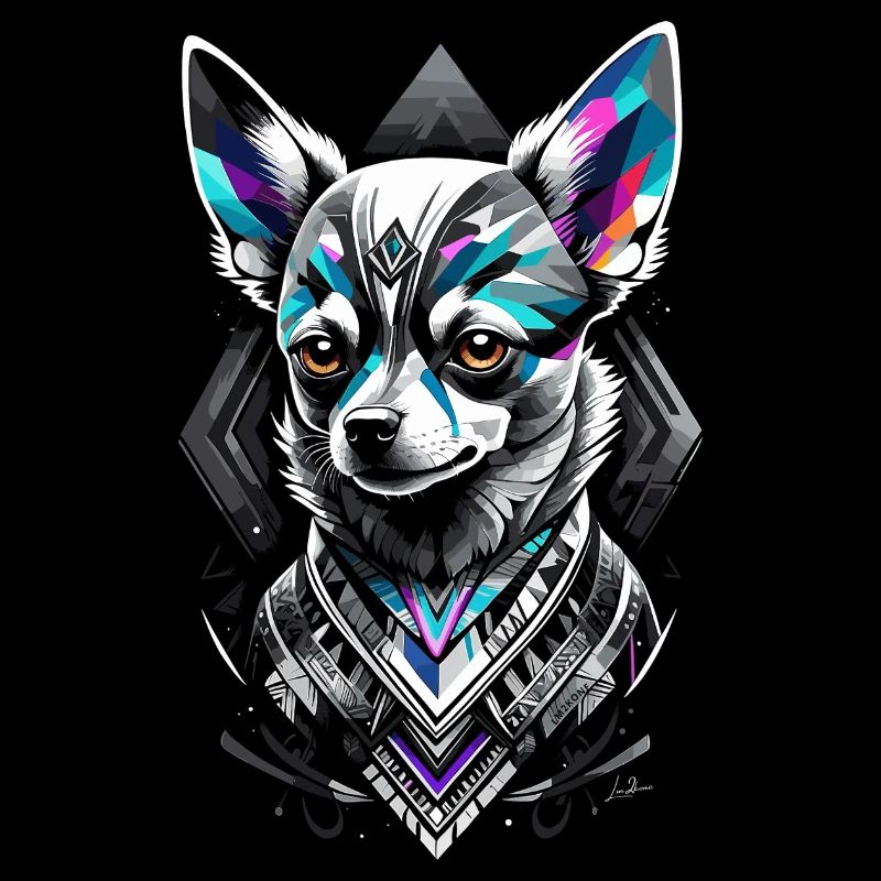 Blue geometric chihuahua dog