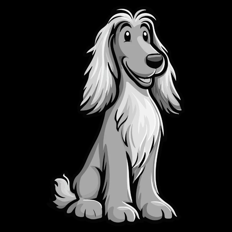 Afghan Hound Dog Comic Cute