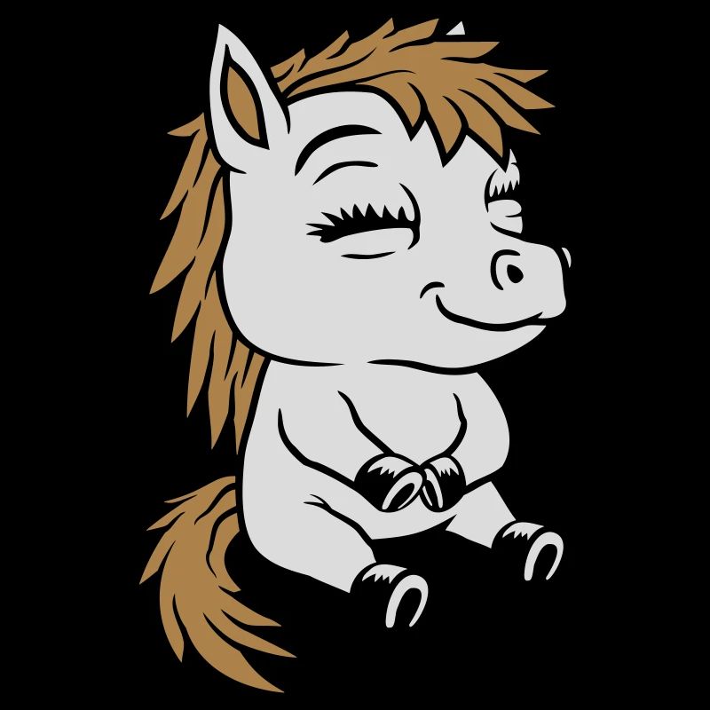 Sitzendes kleines Comic Pony