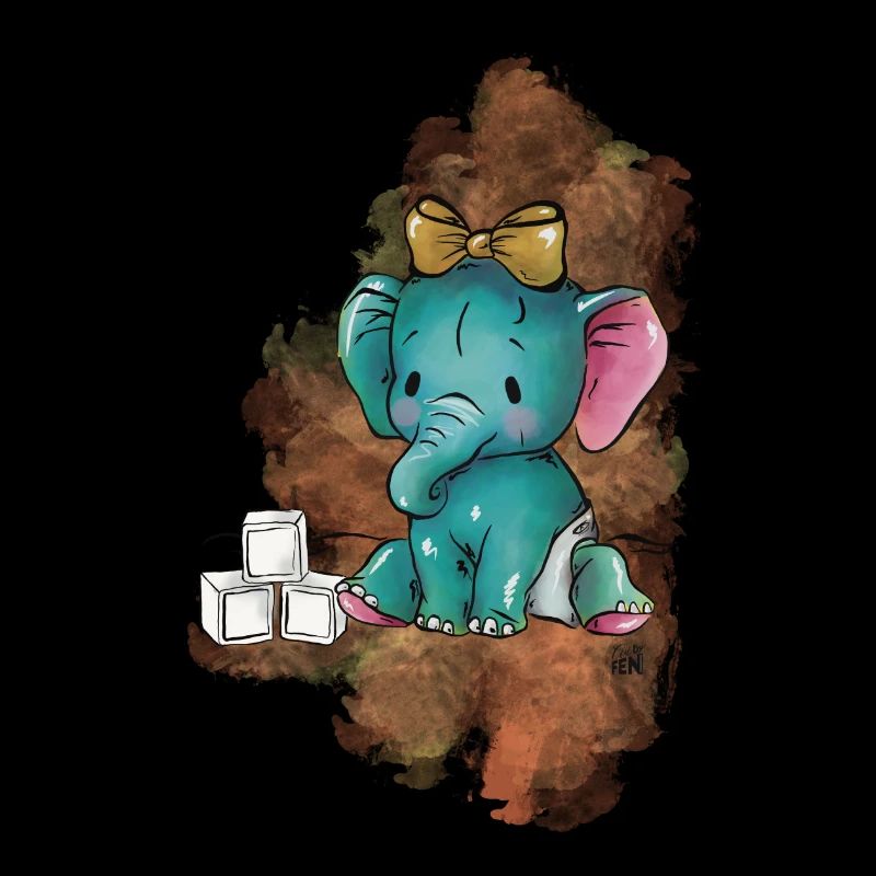 Elefant mit Würfeln