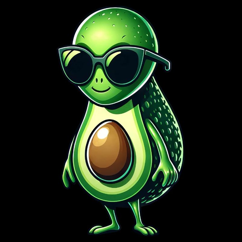 Cool Alien Avocat avec conception de lunettes de soleil