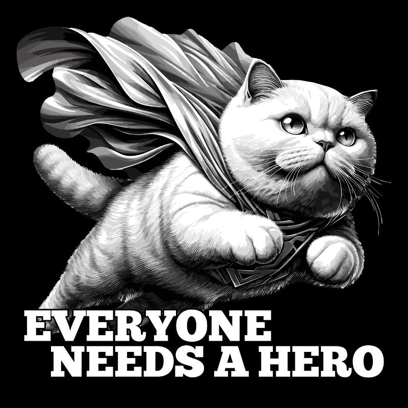 Super Katze Superheld BKH weiß Britisch Kurzhaar