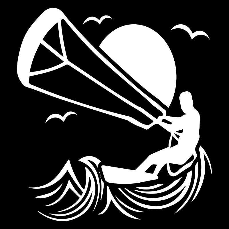 Silhouette de kitesurfeur, design d’aventure kitesurf