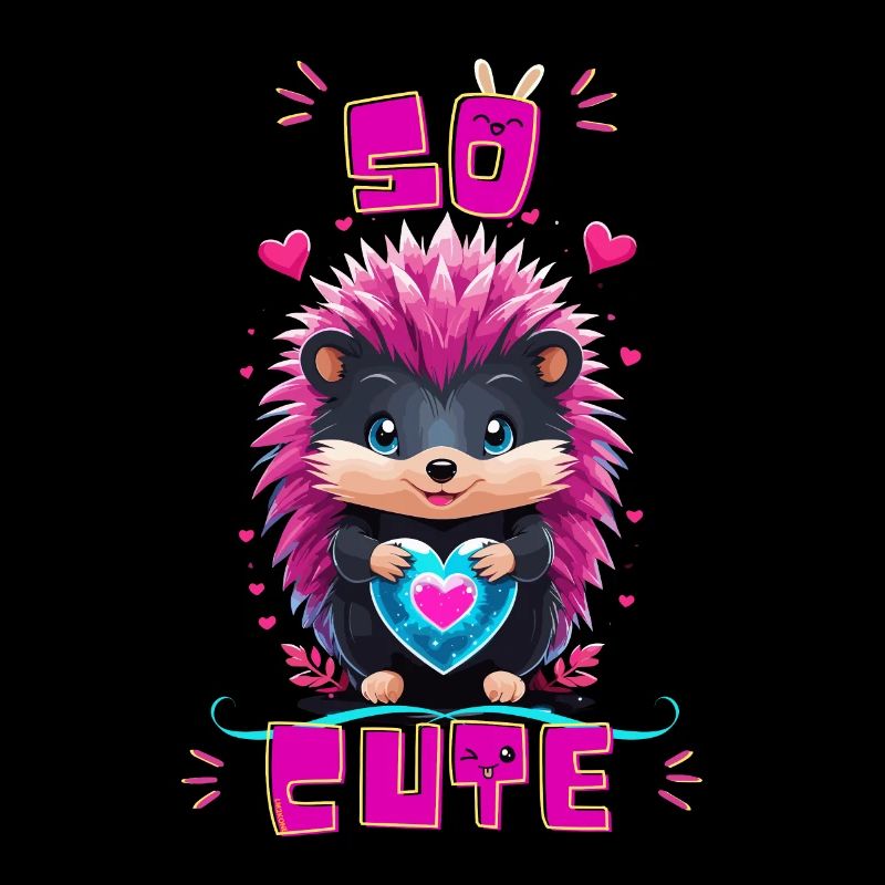 Hérisson cœur bleu - So cute