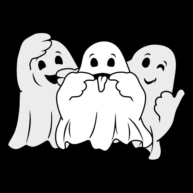 Three funny ghosts