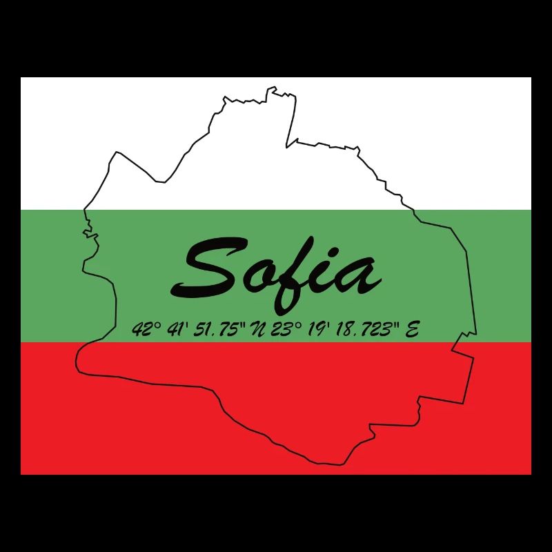 Sofia - Hauptstadt mit GPS & Flagge