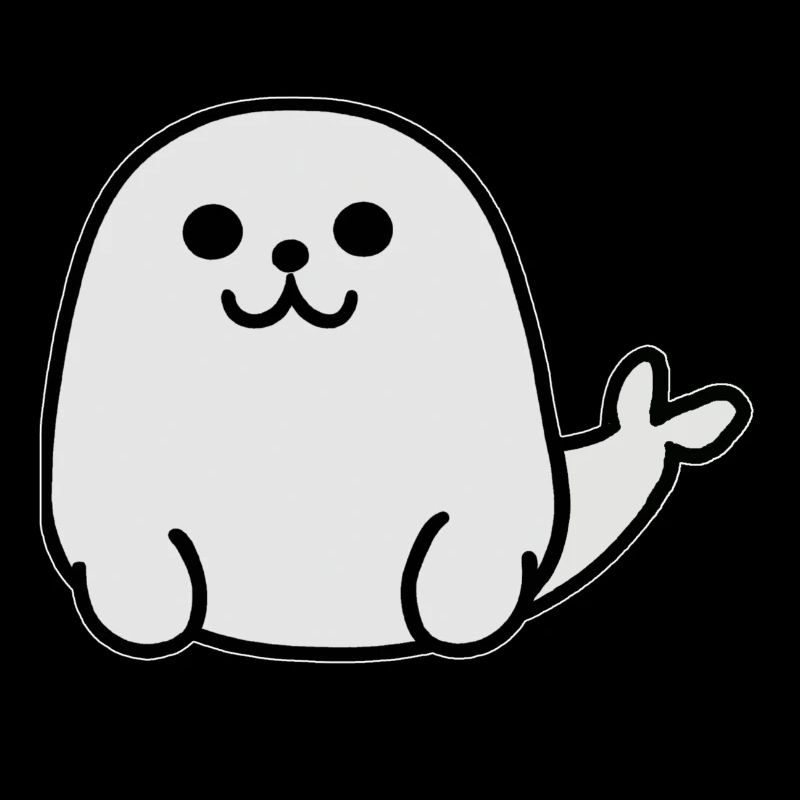 Cute charming white seal