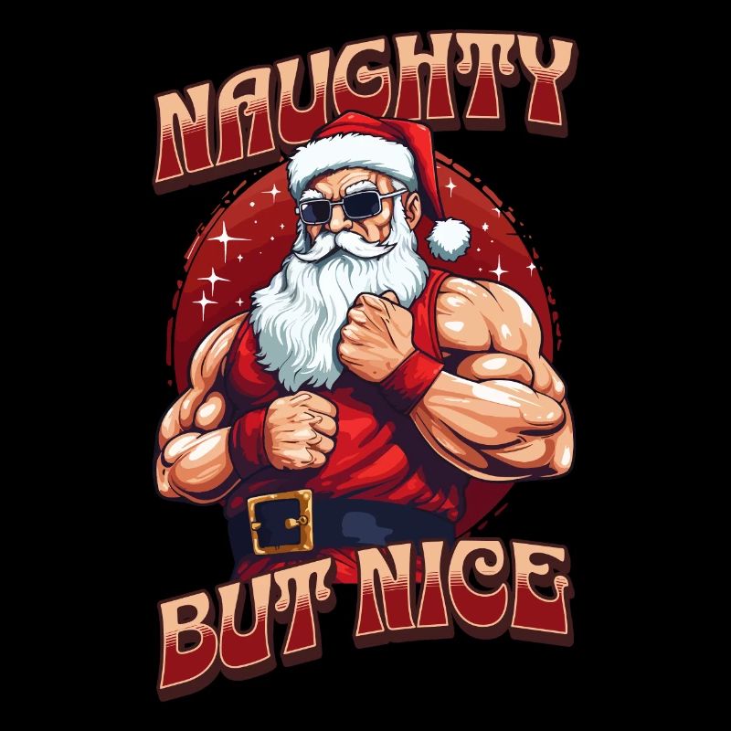 Bath Santa Claus Muscles Strong Christmas