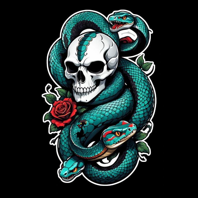Snake Skeleton and Tattoo