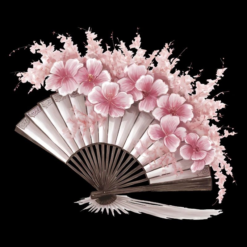 Geblümter japanischer Fächer