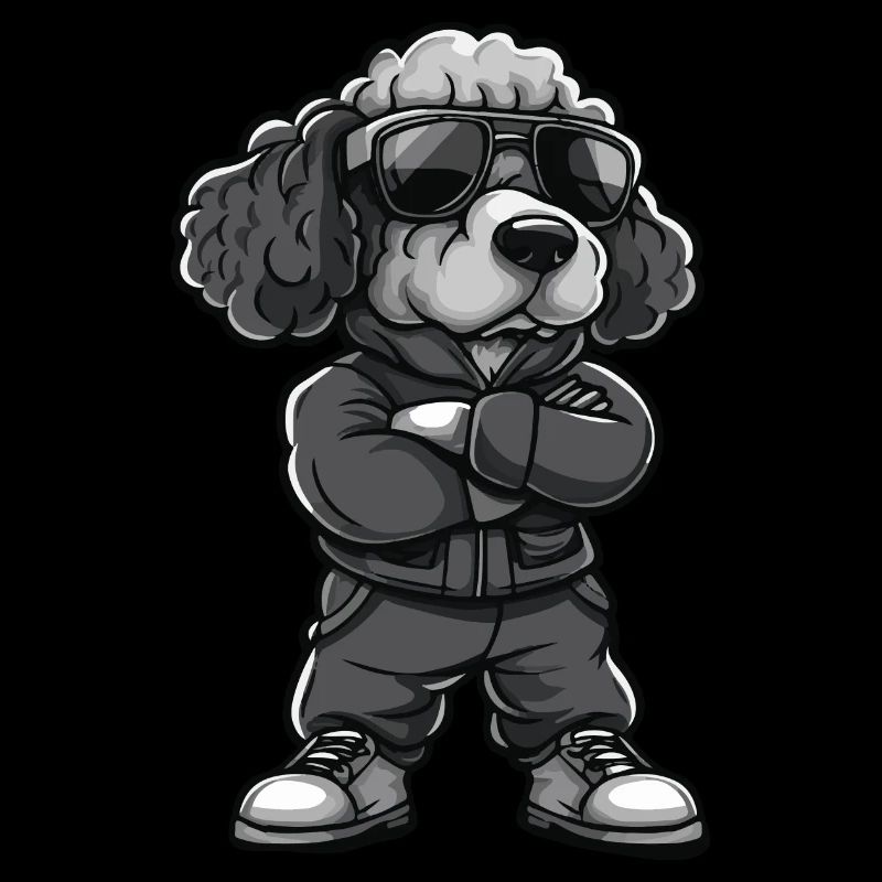 Caniche chien bande dessinée