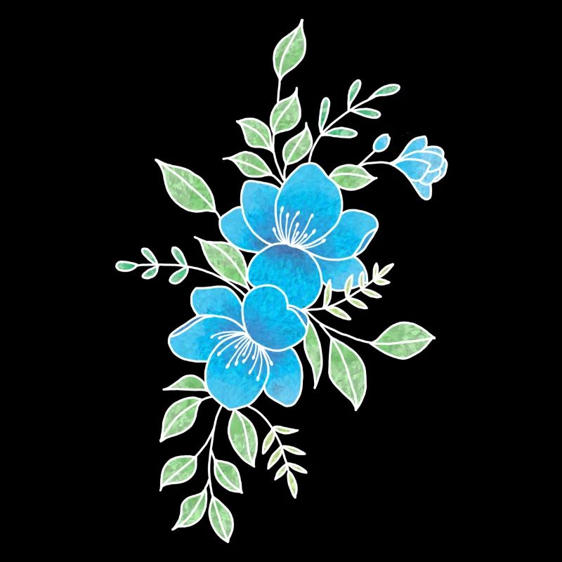 Fleur bleu et blanche