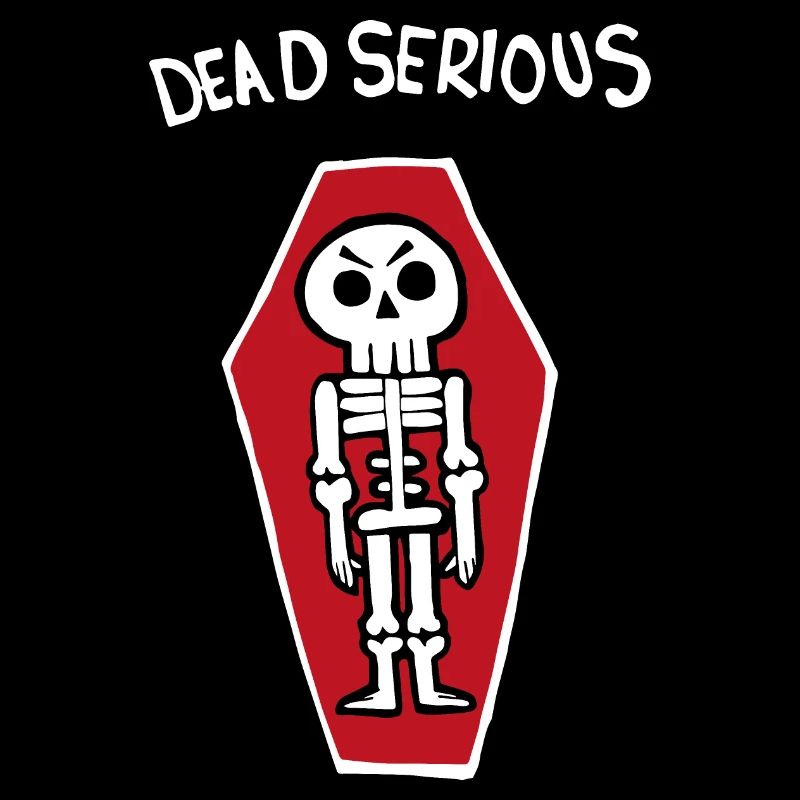 Dead Serious Skeleton In A Coffin (White)