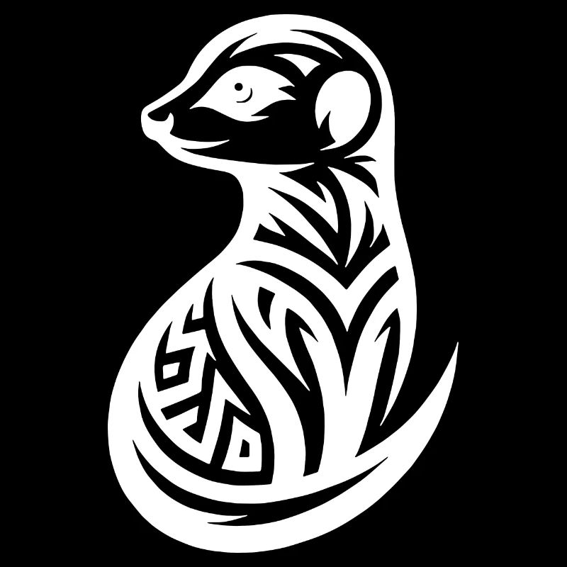 Suricate mignon dans le style de tatouage