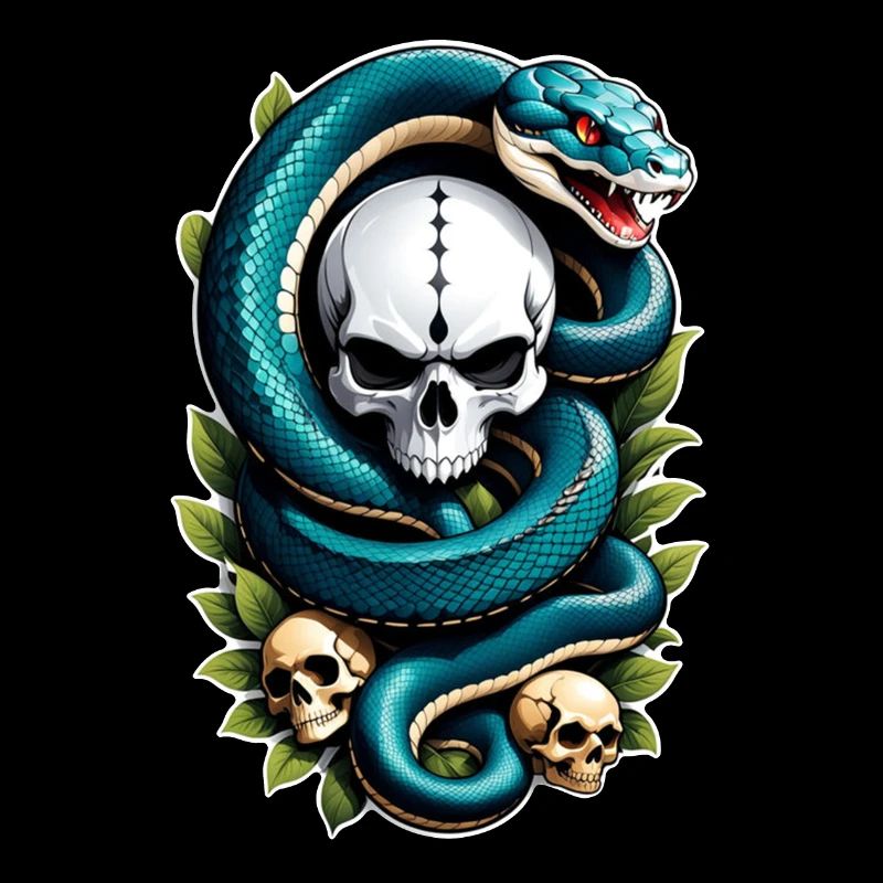 Snake Skeleton and Tattoo