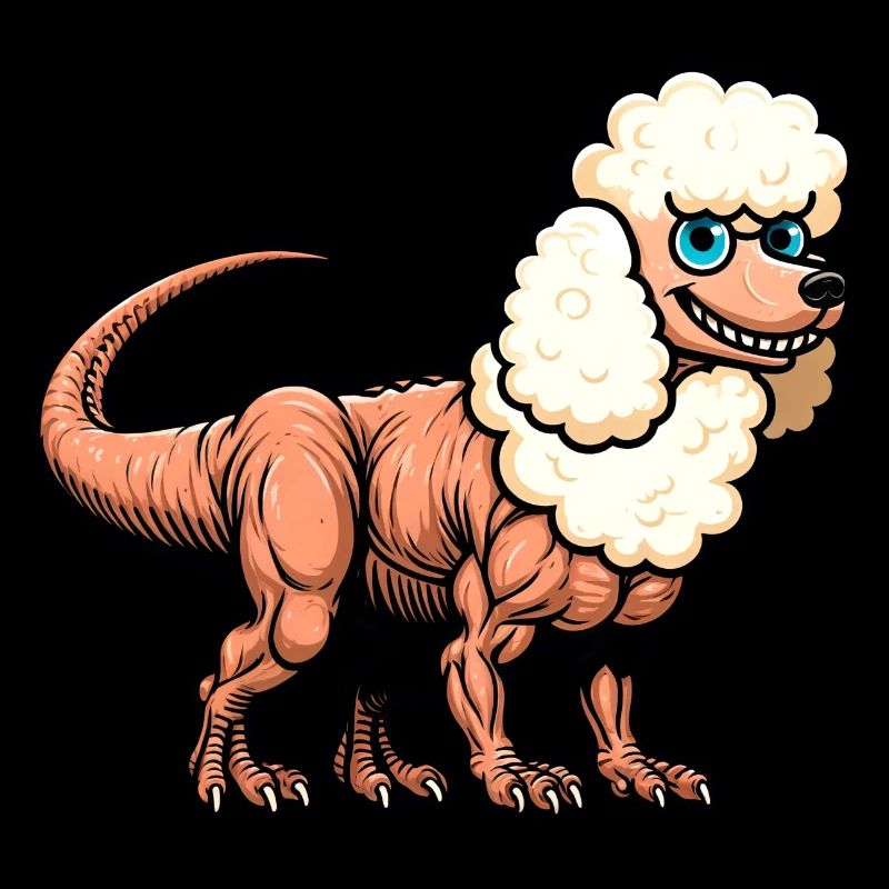 Caniche Dino Fusion : T-Rex avec des dents de caniche